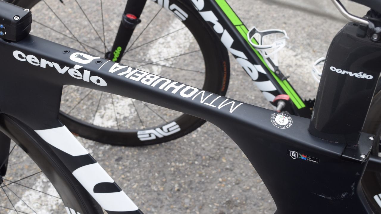 Jay Thomson still has an MTN-Qhubeka frameset as a spare bike