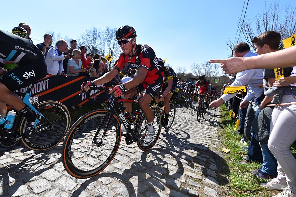 Greg Van Avermaet (BMC Racing) crashed out of the Tour of Flanders
