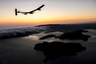 Solar Impulse plane over San Francisco