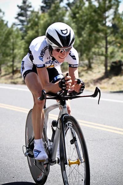 Mara Abbott (Peanut Butter &amp; Co. TWENTY12) en route to a third place finish in the elite women's time trial.