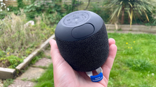 The port cover and underside of an Ultimate Ears Wonderboom 4 Bluetooth speaker