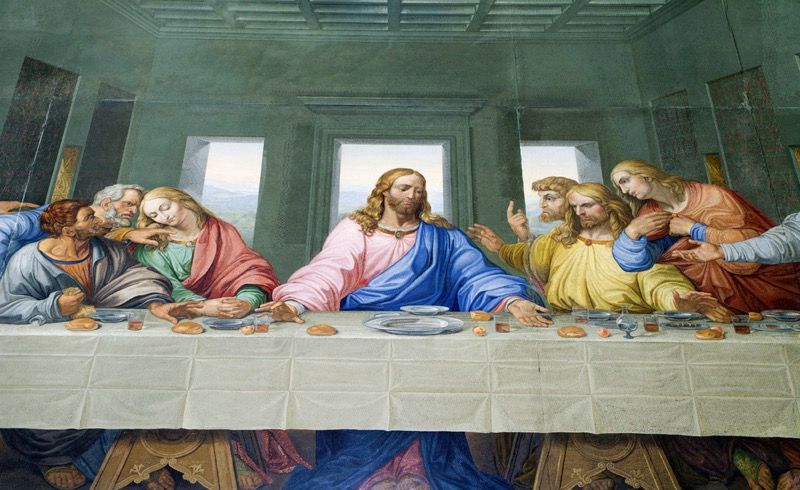 Artist Giacomo Raffaelli&#039;s mosaic copy of Leonardo da Vinci&#039;s &quot;Last Supper,&quot; from 1816. 