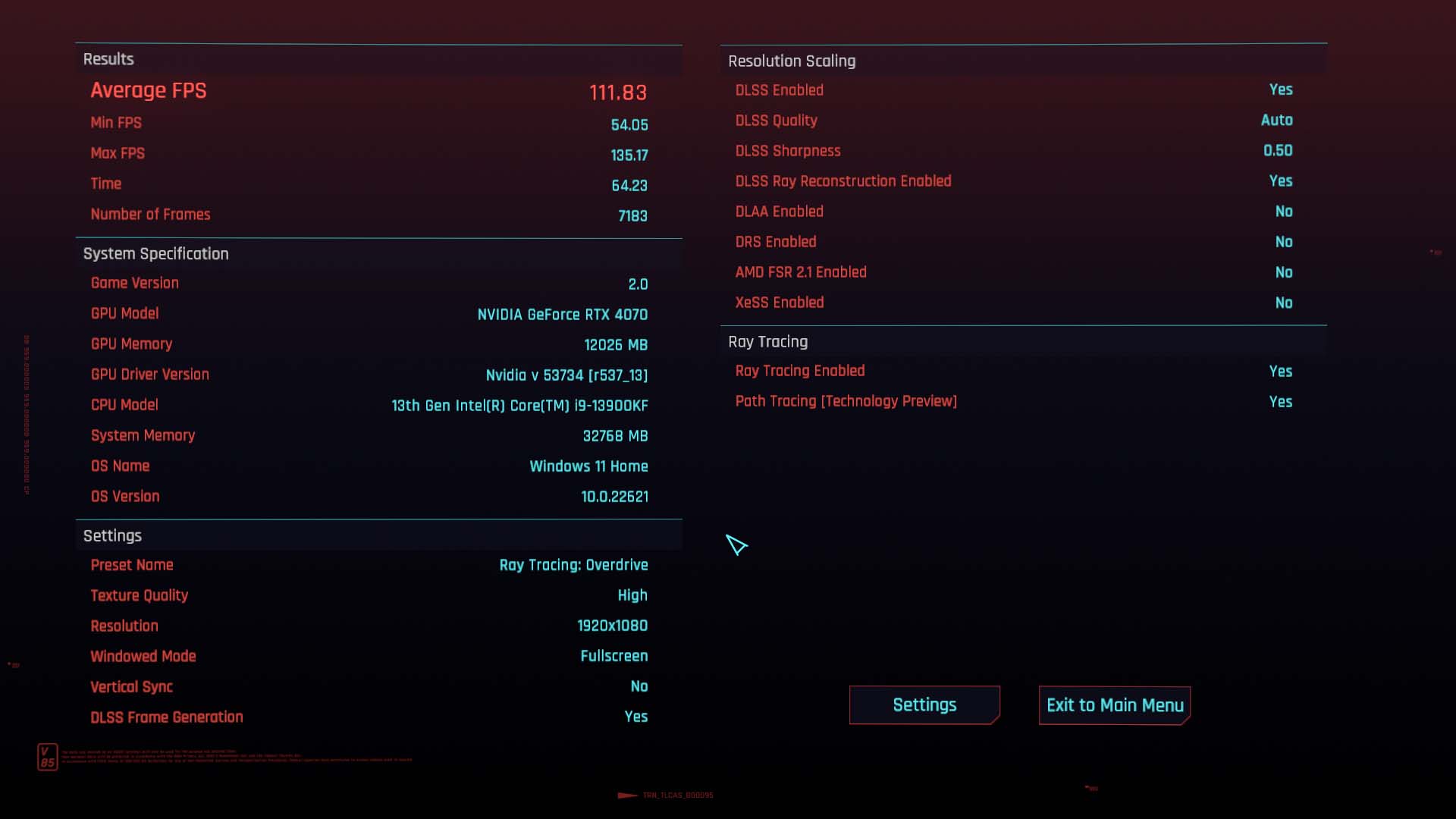 ASUS ROG G22CH DB978 Cyberpunk 2077 benchmark