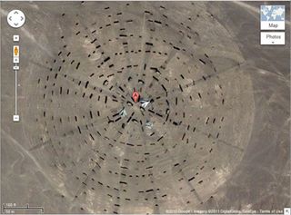 Radar target in the Govi Desert in China. Coordinates: 40.458679,93.31314.