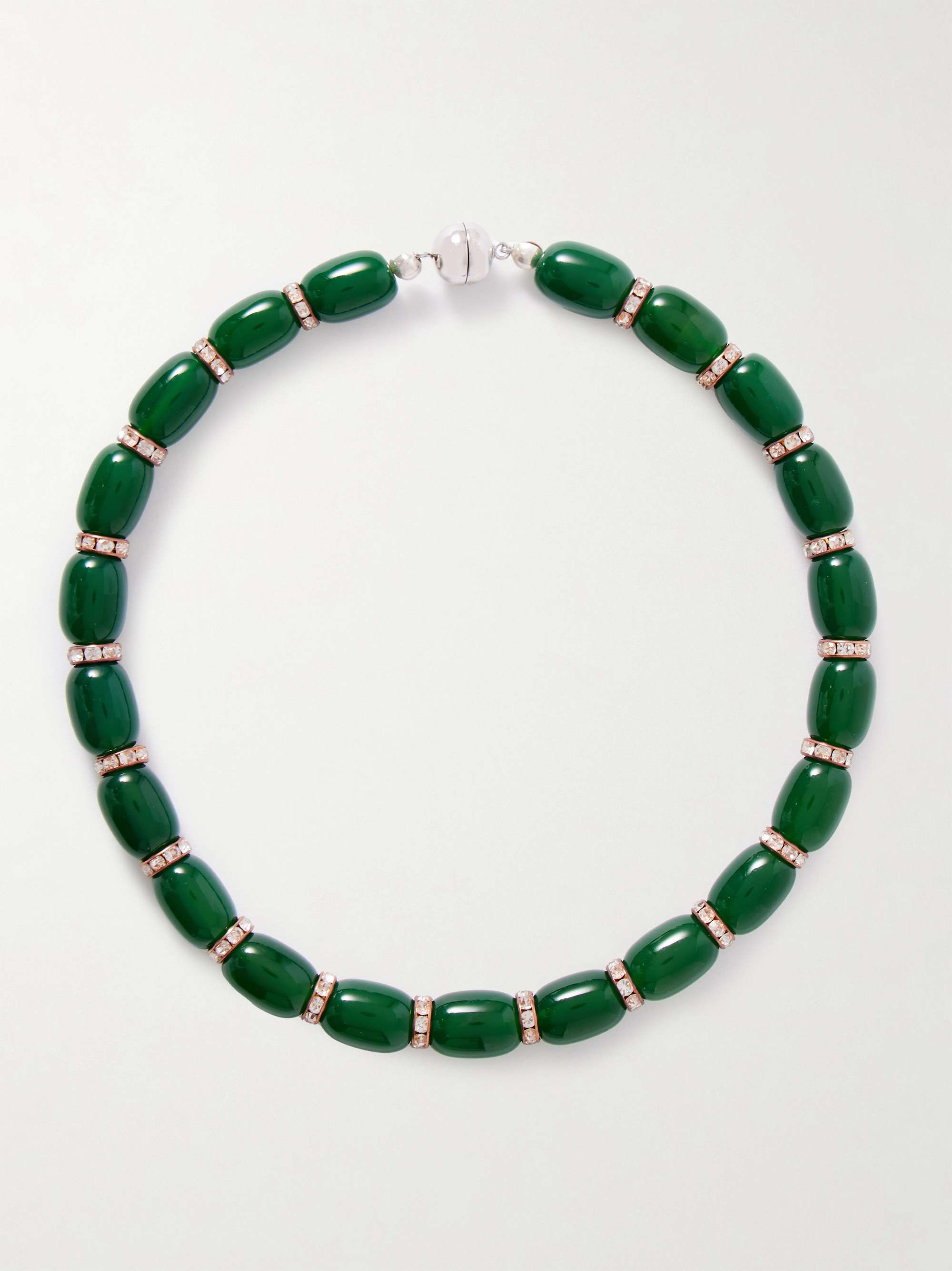 Donna Rhodium-Plated, Resin and Crystal Necklace