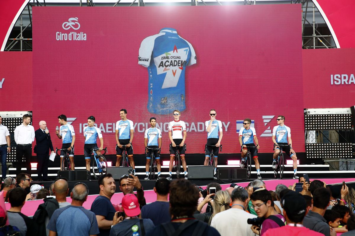 Israel Cycling Academy at the 2018 Giro d'Italia team presentation