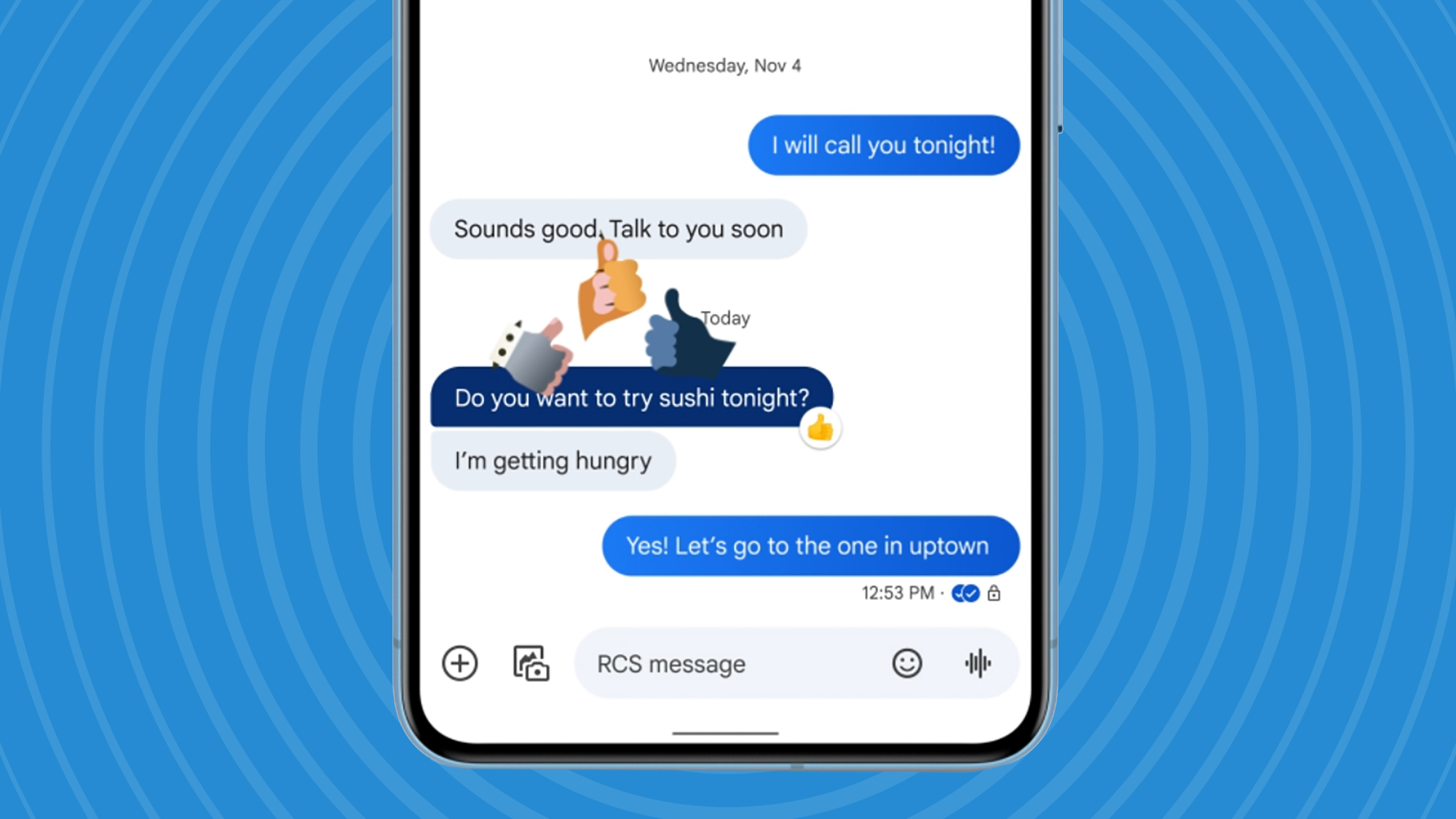 Google Messages reaction effects
