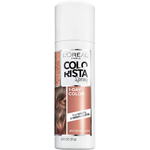L&#039;oreal Paris Colorista 1-Day Washable Temporary Hair Color Spray, Rose Gold, 2 Ounces