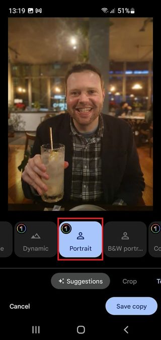How to add portrait blur on Google Photos