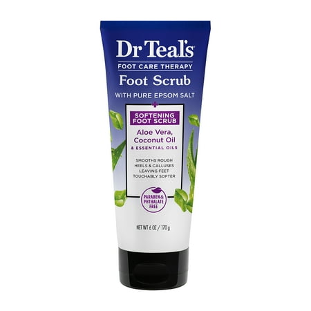 Dr Teal's Softening Foot Scrub With Pure Epsom Salt, Aloe &amp;amp; Coconut Oil, 6 Oz