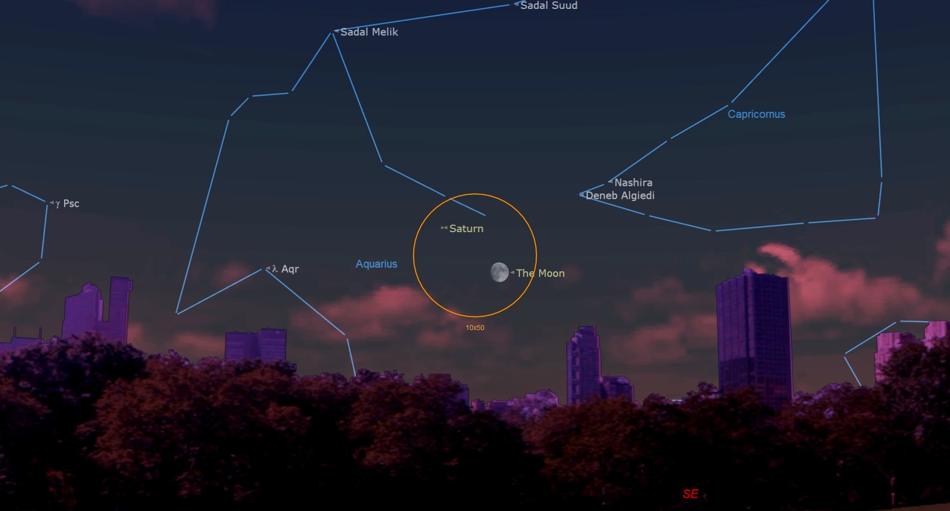 See the moon and Saturn shine side-by-side in the night sky tonight