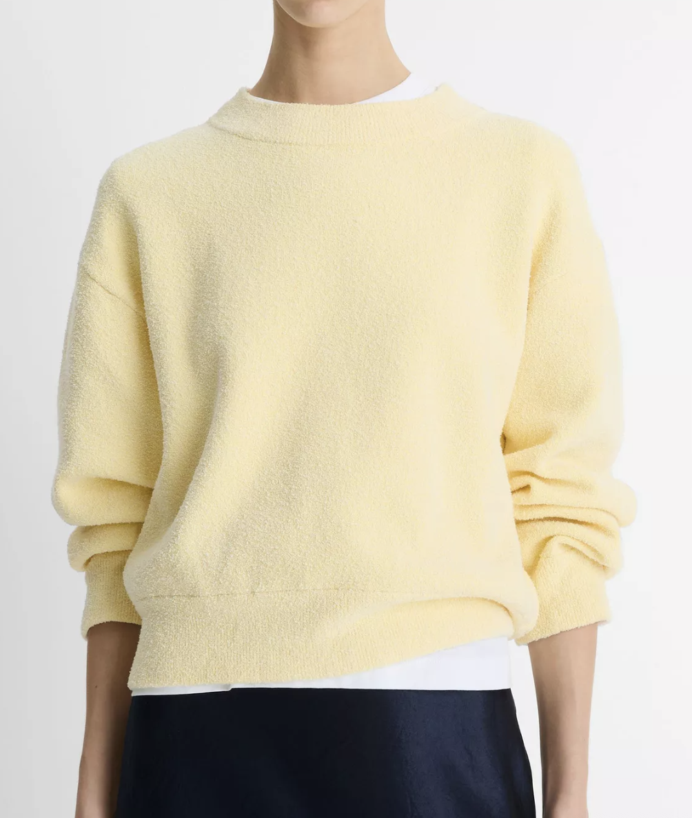 Structured Cotton-Blend Bouclé Sweater