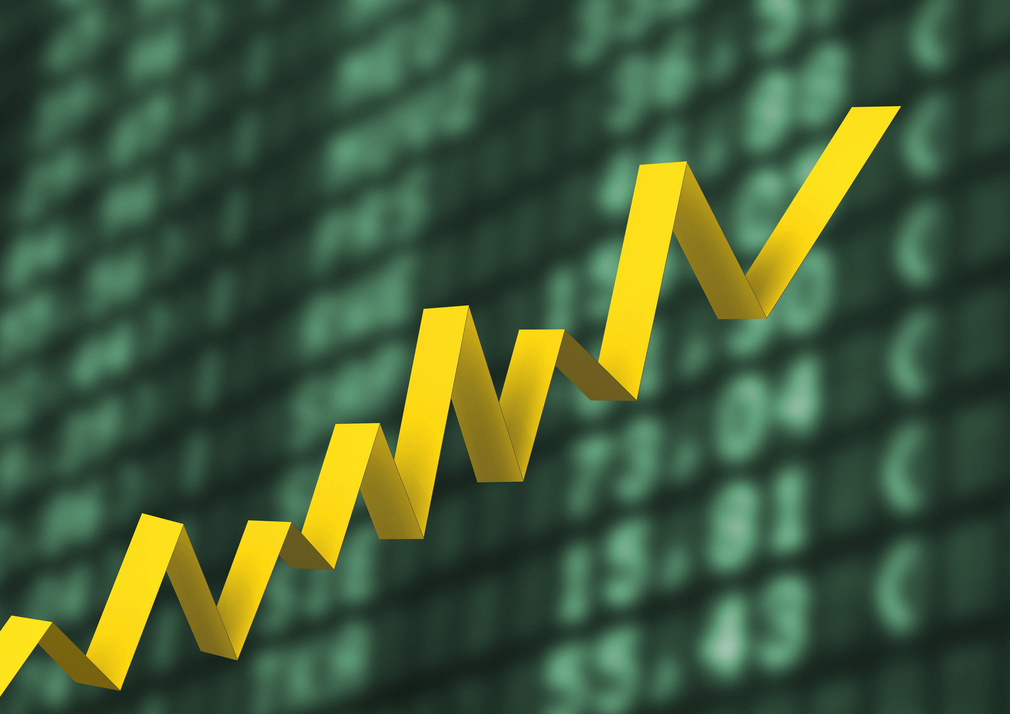 Stock graph showing upward trend