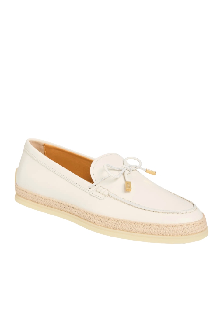 Tod's, Raffia Trim Boat Shoe