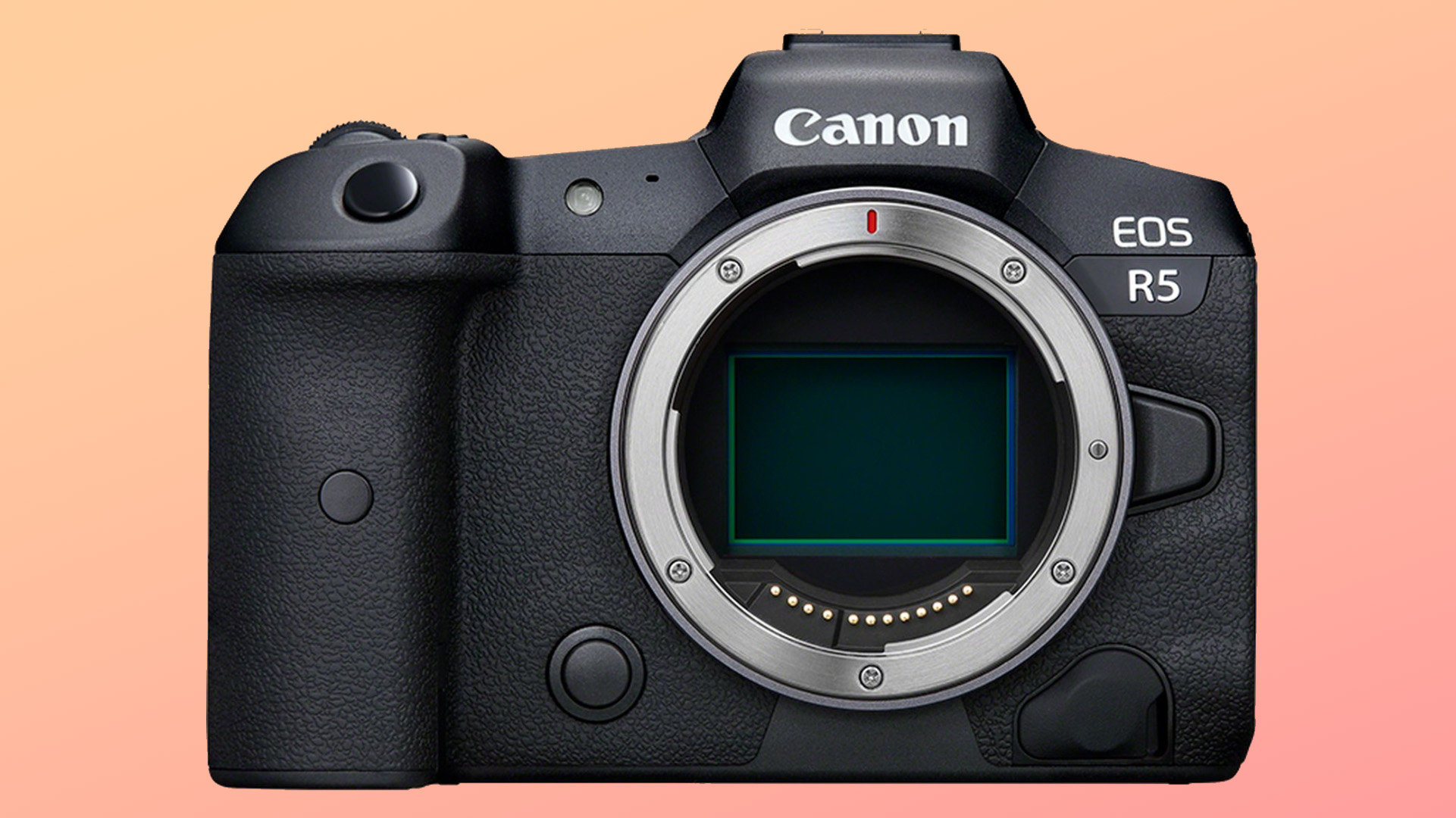 Canon EOS R5 II mock up straight-on front no lens