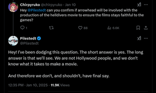 Hey! I've been dodging this question. The short answer is yes. The long answer is that we'll see. We are not Hollywood people, and we don't know what it takes to make a movie. And therefore we don't, and shouldn't, have final say.