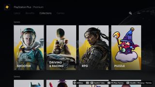 PS Plus Premium genres landing page