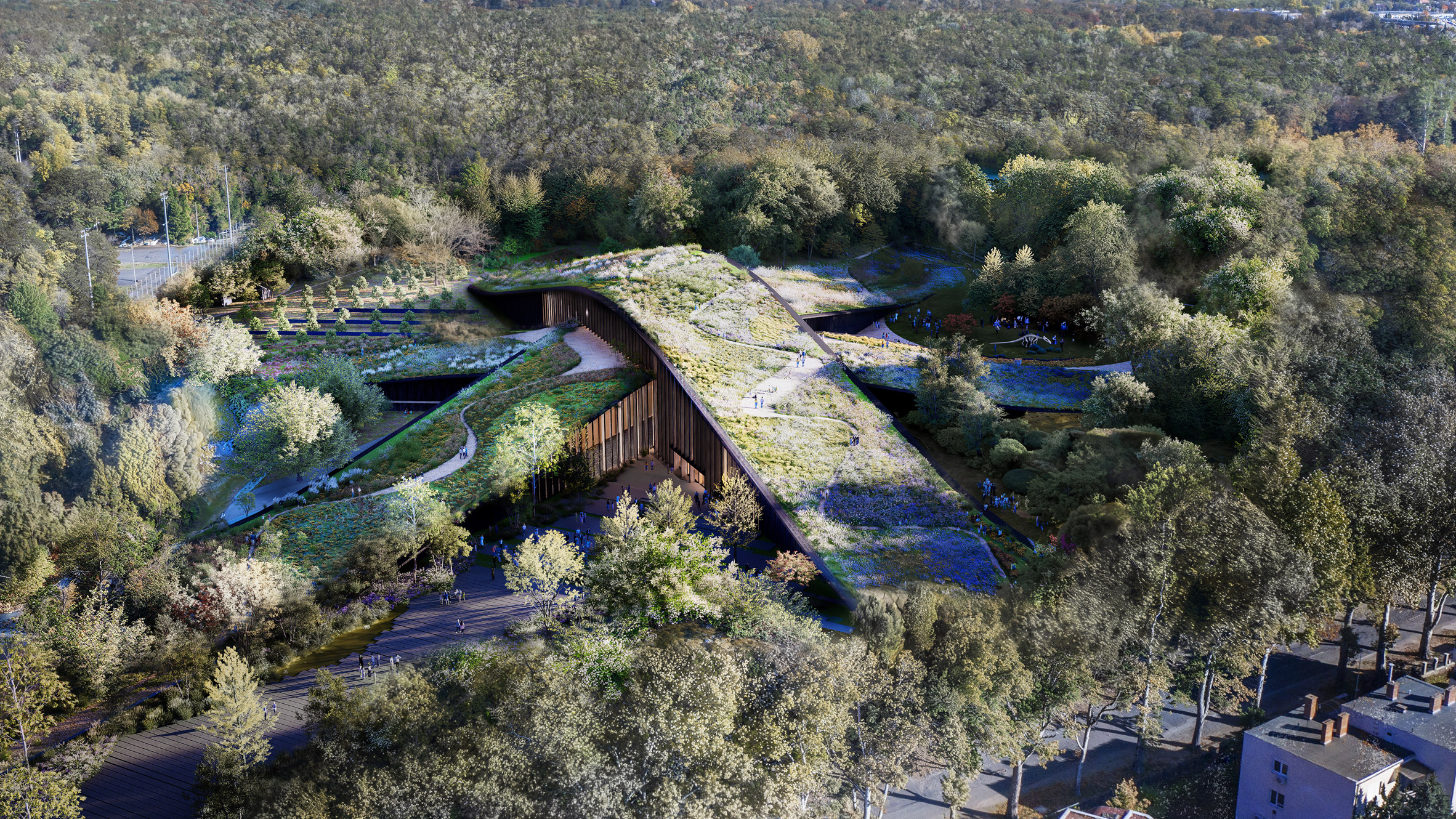 Hungarian Natural History Museum, Debrecen render from above