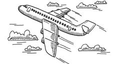 an illustration drawing of a plane 