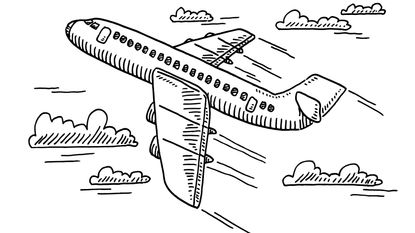 an illustration drawing of a plane 