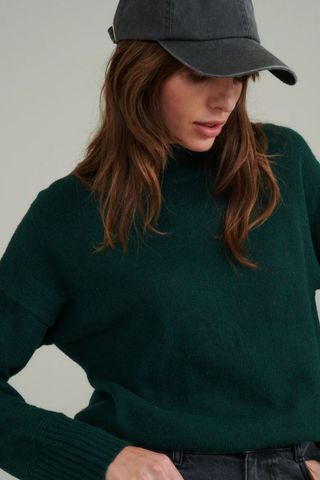 Nobody's Child Green Funnel Neck Longline Knitted Jumper