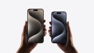 iPhone 15 Pro and iPhone 15 Pro Max side by side