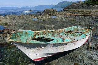 Japan tsunami boat in Canada