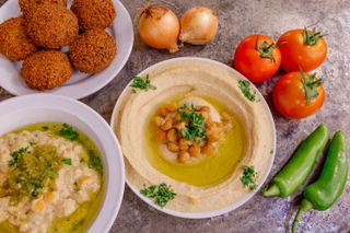 dishes of Palestinian food from recipe book