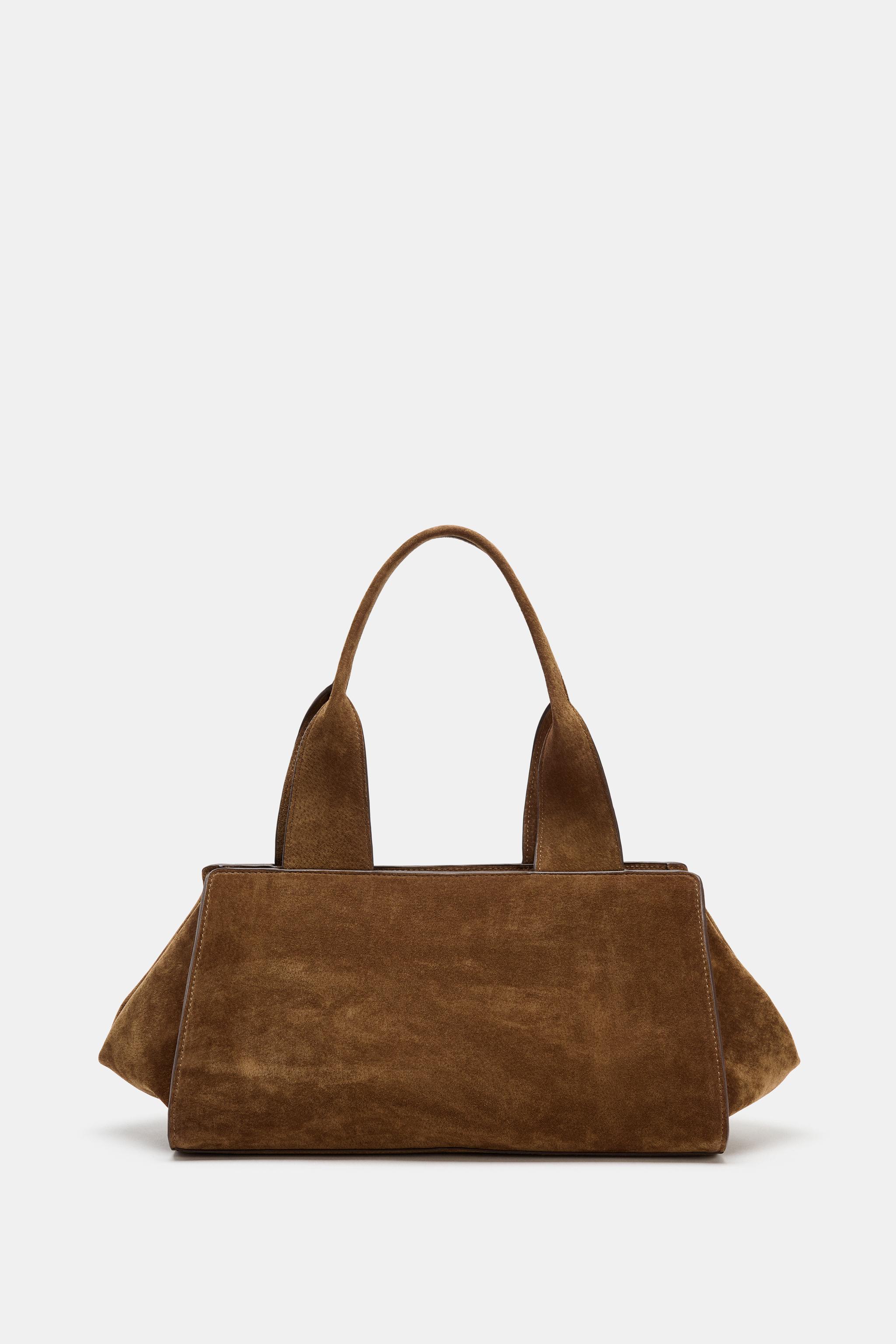 Double Handle Split Leather Bag