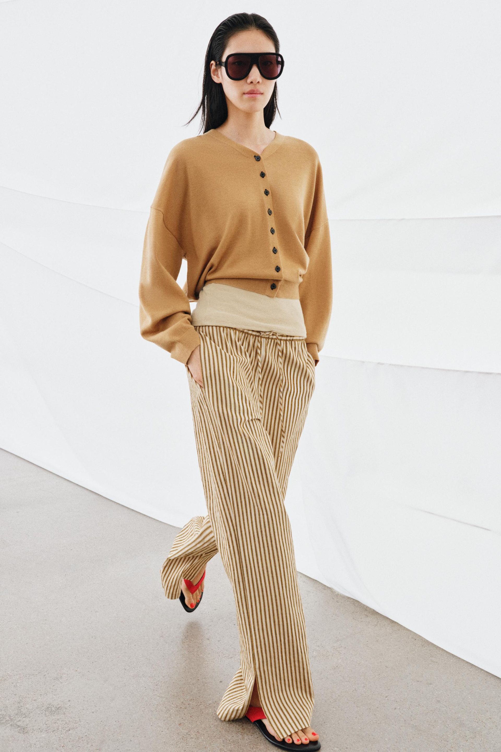 Zw Collection Striped Pajama Pants