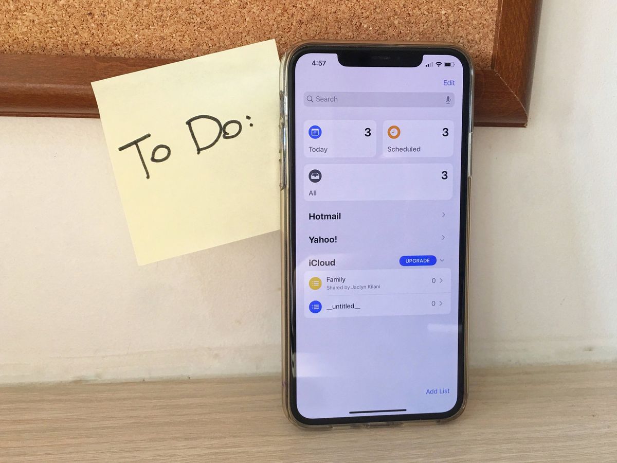 Reminders App on iPhone