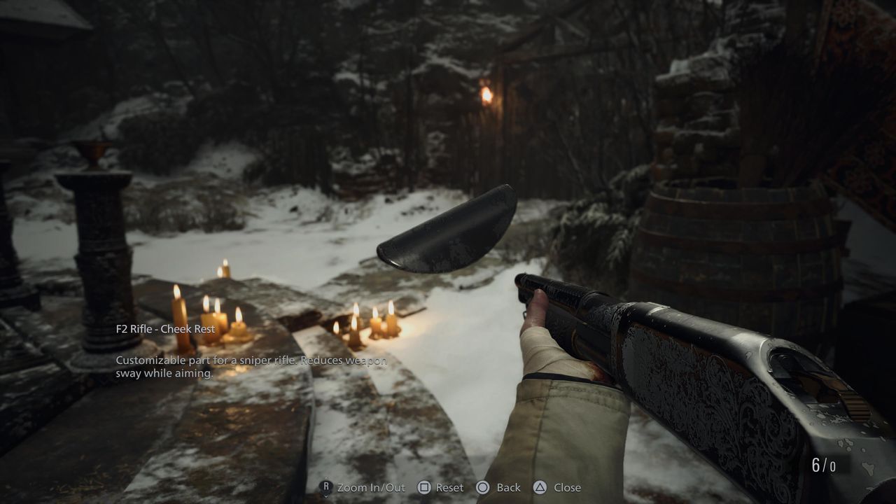 resident evil village f2 rifle cheek rest