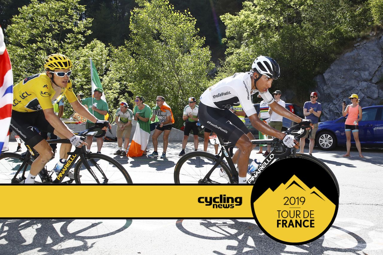 Geraint Thomas and Egan Bernal on Alpe d'Huez