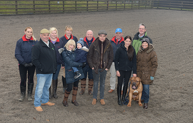 Team Wood from left: Dawn Morris, Martin Wood, Abby Spencer, Kelly Thackwroy, Sandra Wood with Freddie, Nigel Hollings, Tommy Wood, Jack Cochrane, Michaela Wood with Bentley, Mike Holmes, Bridget Millington