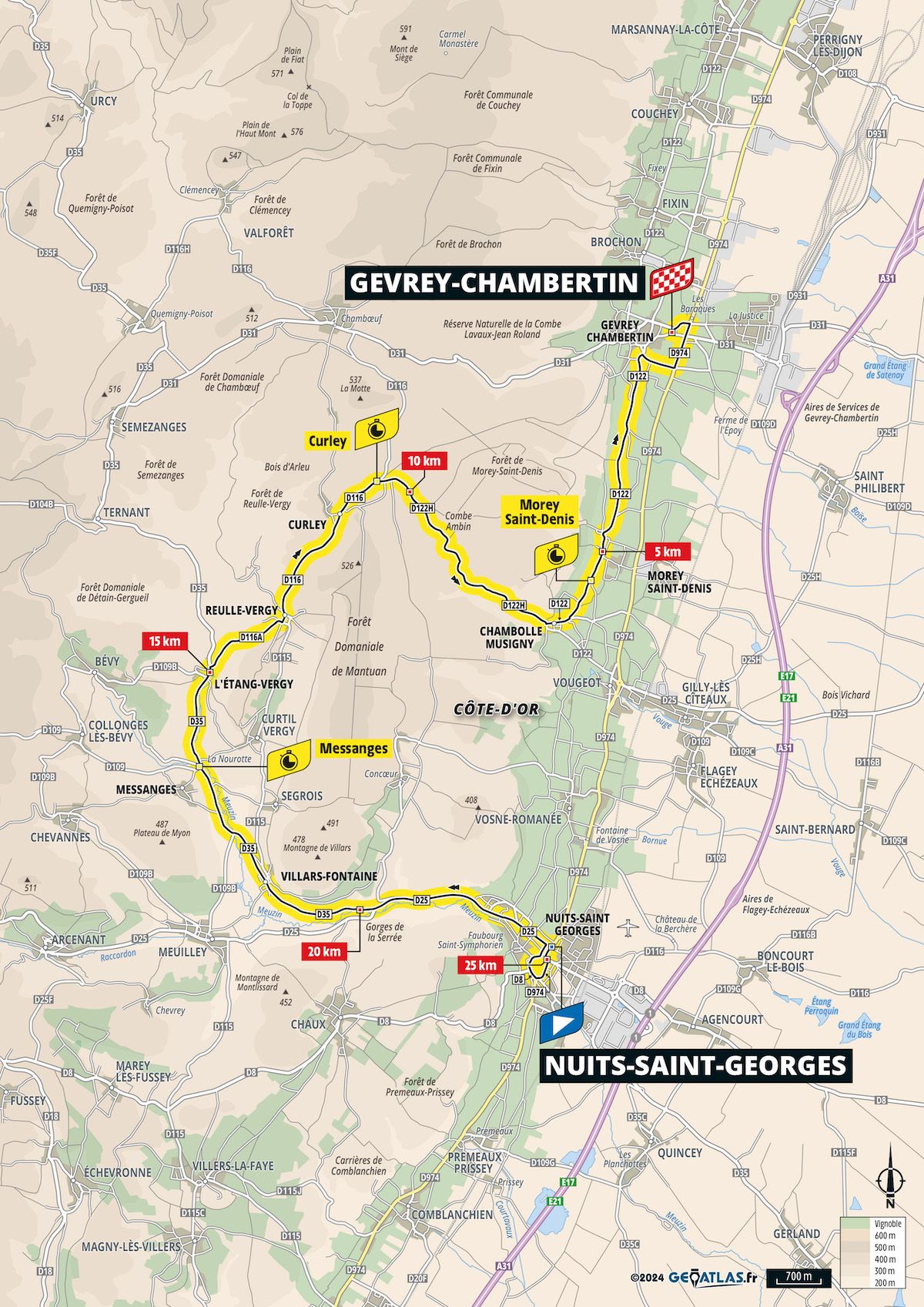 Tour de France 2024 Stage 7 route