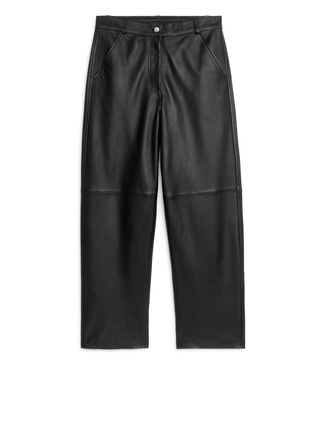 Relaxed Leather Trousers - Black - Arket Gb