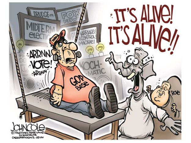 Political cartoon GOP base midterm election