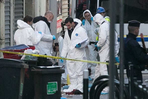 A French police forensics team.