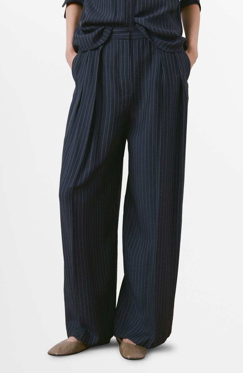 Pinstripe Wide Leg Pants