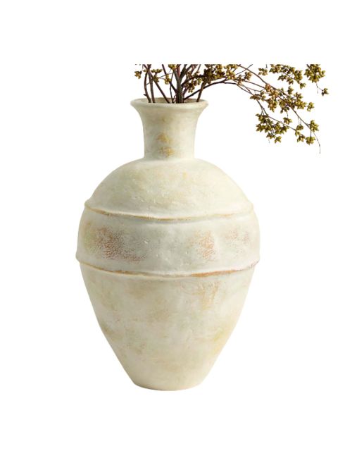 Museion Large Cream Earthenware Clay Vase by Jeremiah Brent