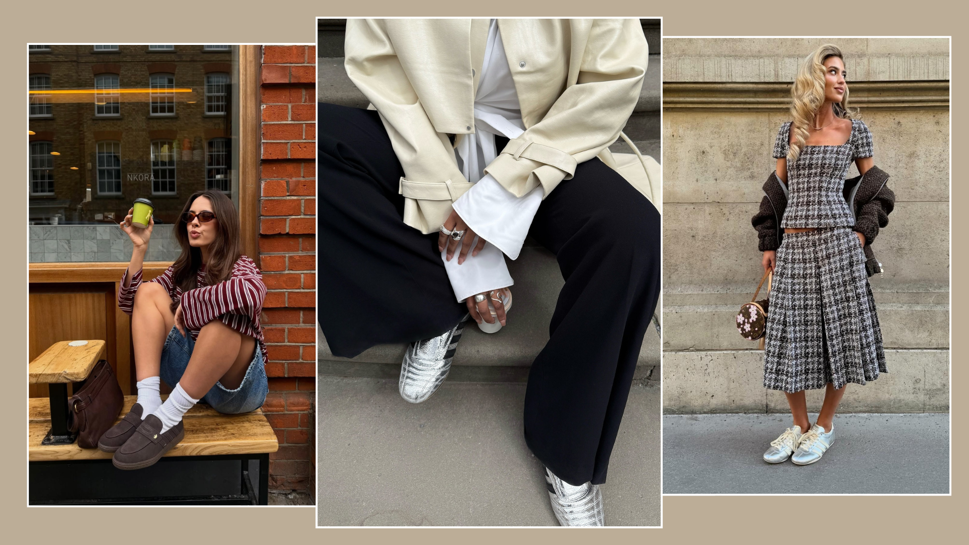 Three fashion people wear gen z adidas 2026