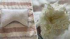 Eli & Elm Side Sleeper Pillow next to the filling