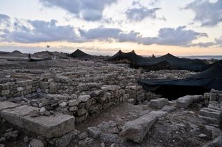 Ruins on the surface of Tel Dor, located about 19 miles (30 kilometers) to the south of Haifa, in Israel. 
