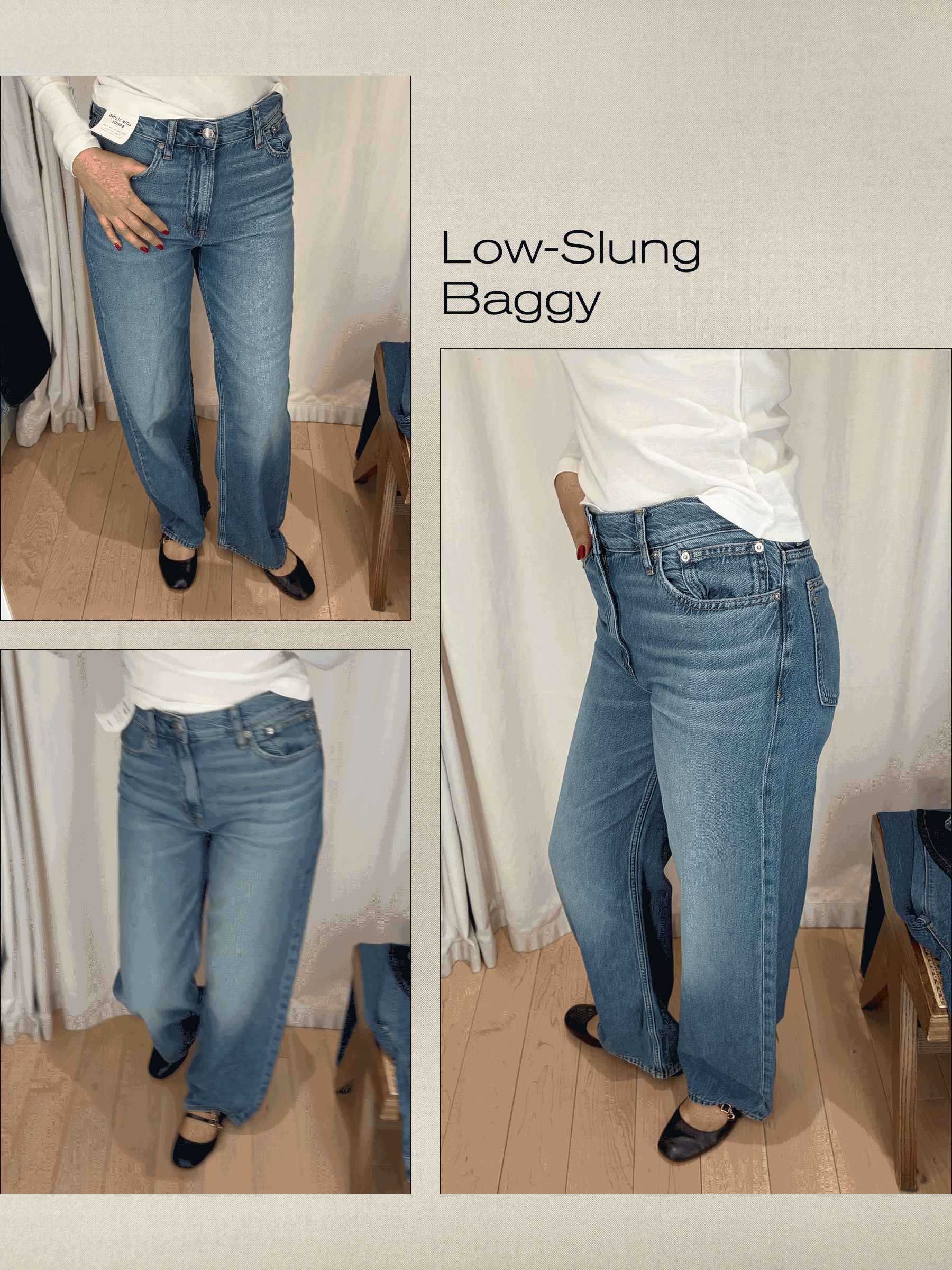 WWW assistant shopping editor Josephine Hadjiloucas tries on Madewell jeans.