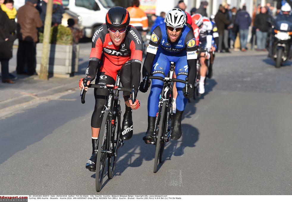 Greg Van Avermaet (BMC Racing) drives the main break