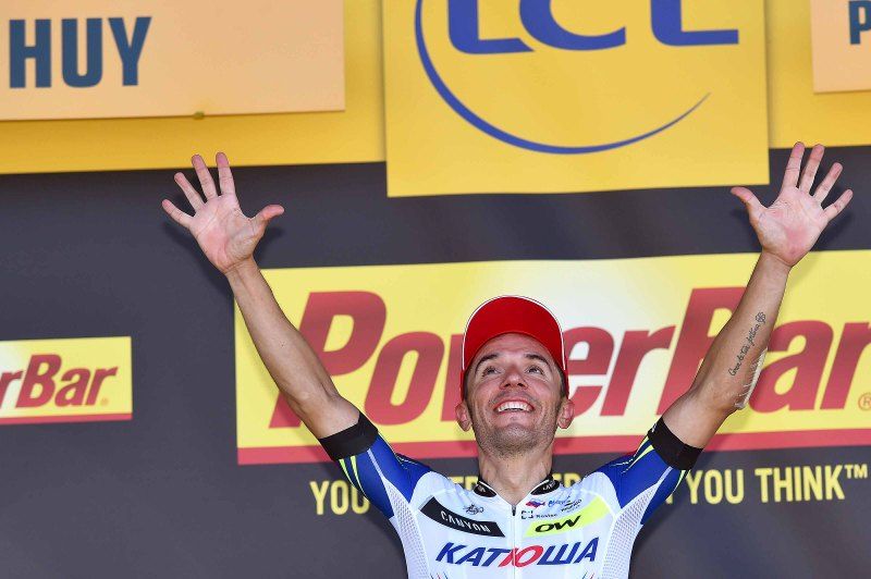 Stage winner Joaquim Rodr&iacute;guez on the podium