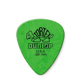 A Jim Dunlop Tortex .88mm guitar pick