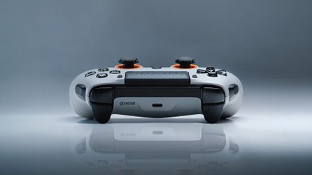 Scuf Omega PS5 controller on a gray background