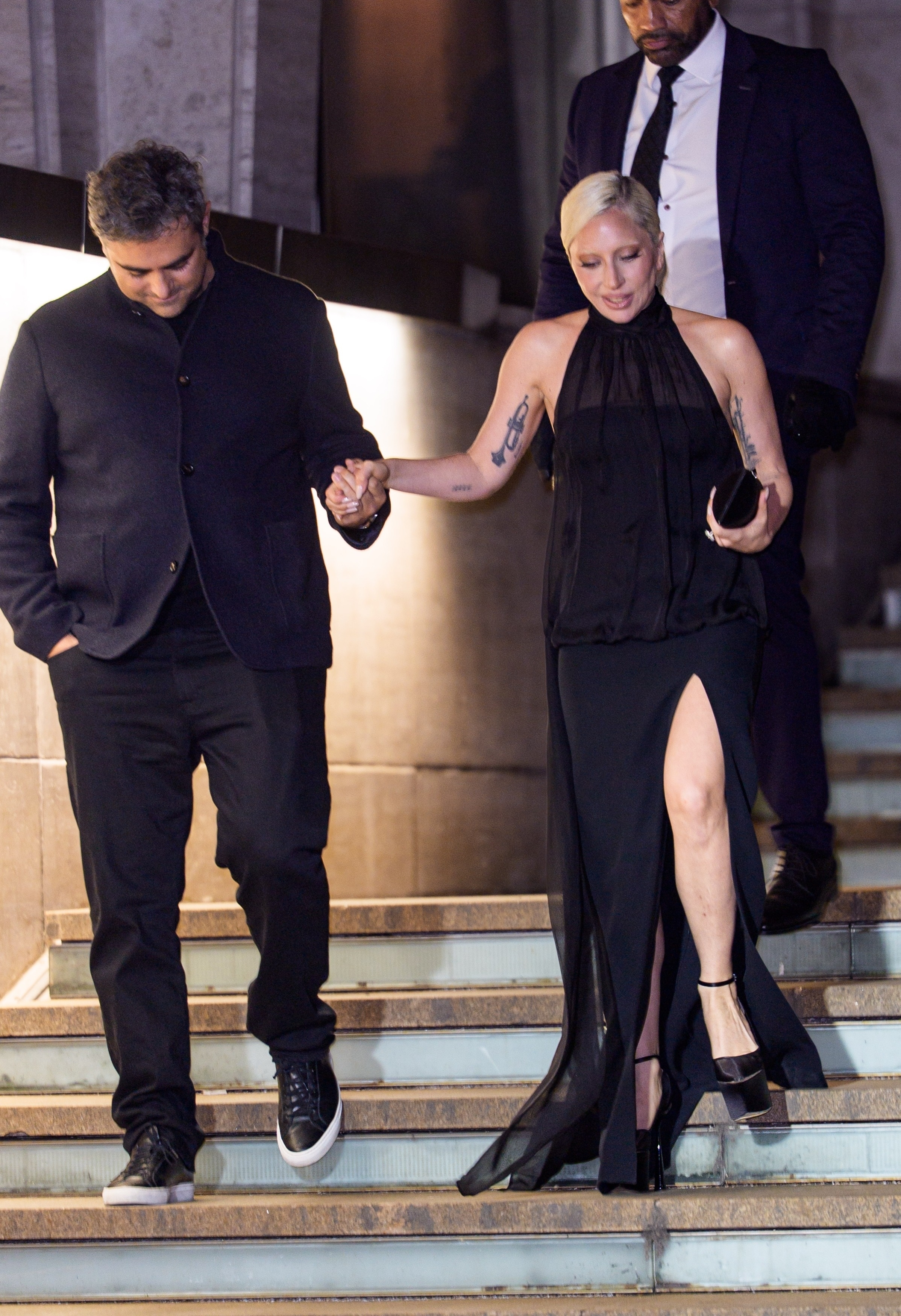 Lady Gaga attended The Devil Wears Prada 2 after party in a black semi-sheer halter dress