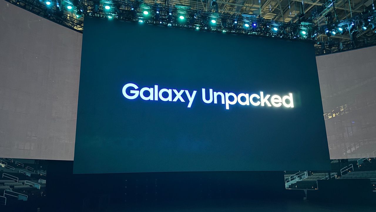 inside the sap center at galaxy unpacked 2025 in san jose